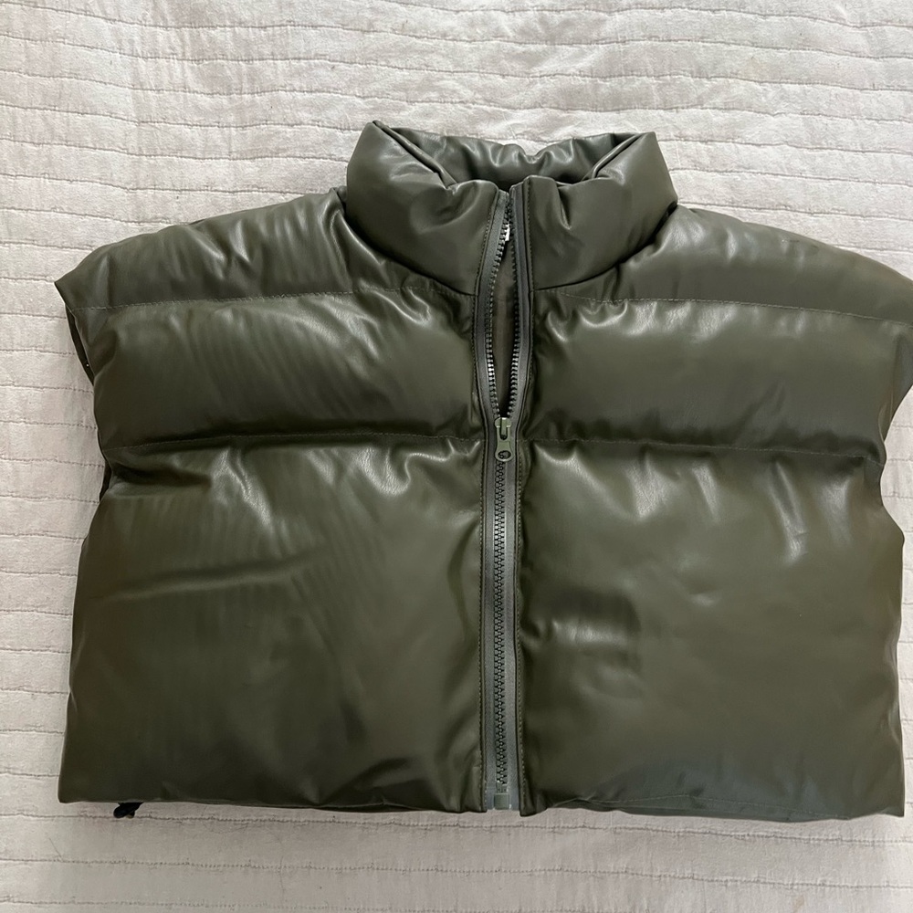 Olive Green Puffer Vest